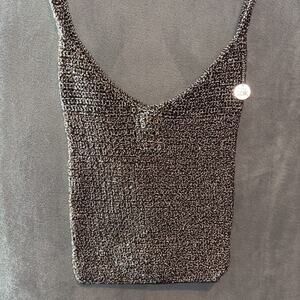The Sak Shoulder Bag Women Crochet Knit Designer Small Pocket Logo